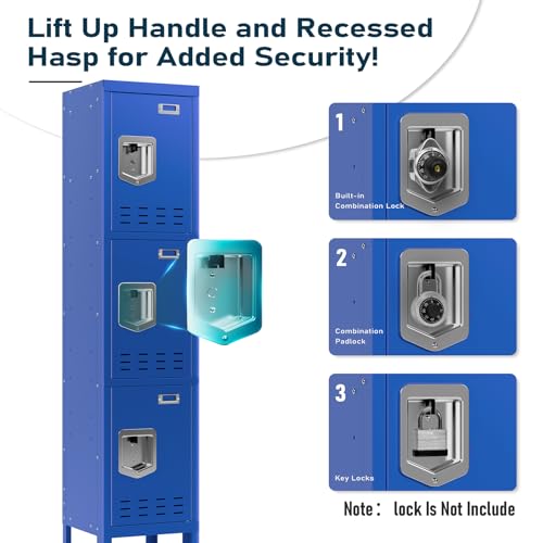 Metal Locker with 5 Doors,Lockers for Employees,66'' Steel Storage Locker for School,Gym, Office, Office,Garage
