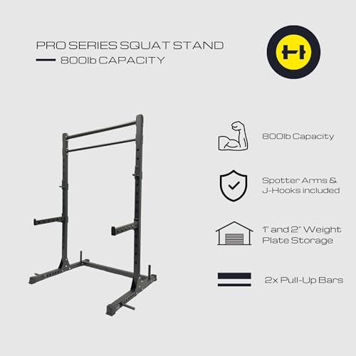 HulkFit Multi-Functional Adjustable Pro Series Power Cage Weight Rack, Squat Rack for Home Gym with 2 Pull Up Bars