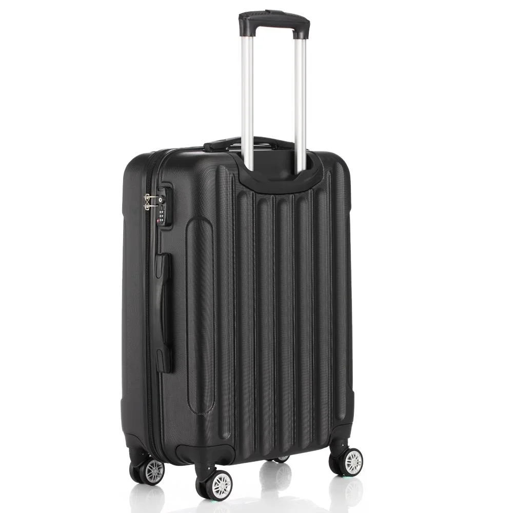 SalonMore  3 Piece Hardside Lightweight Spinner Luggage Bag Set  With TSA Lock Black