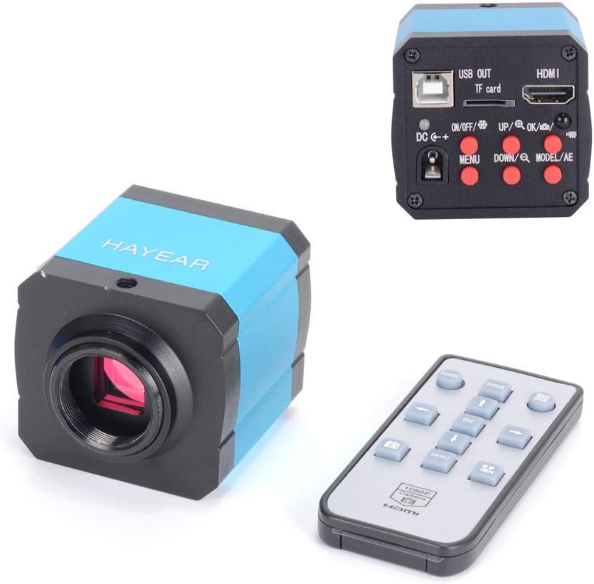 HAYEAR Full Set 14MP Industrial Digital Microscope Camera HDMI USB Outputs+180X C-Mount Lens+8 HD LCD Monitor+60 LED Illumination Light Lamp