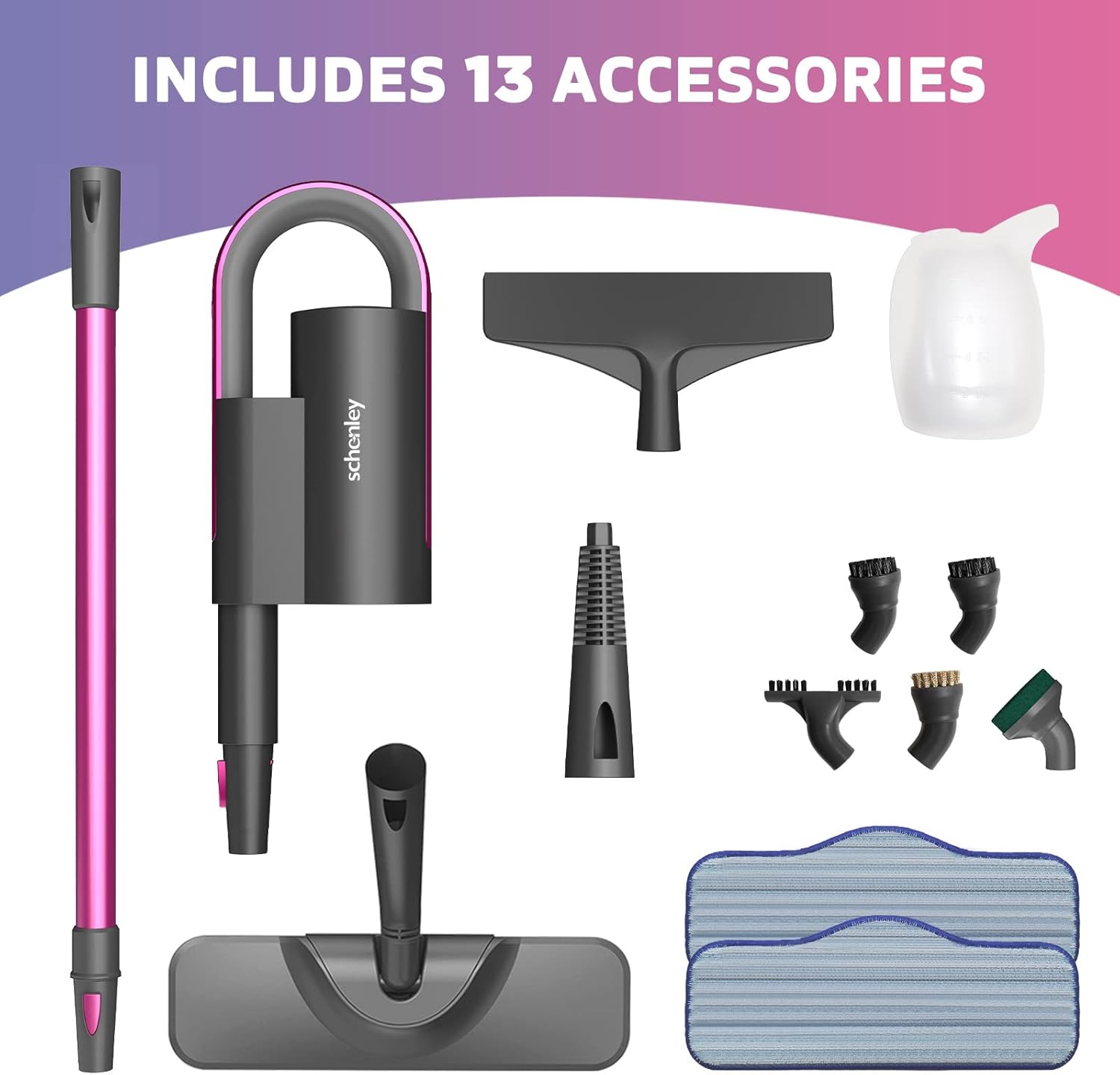 Schenley Steam Mop Cleaner with Detachable Handheld Steamer for Cleaning Hardwood/Laminate Floor, Tiles, Carpet and Grout