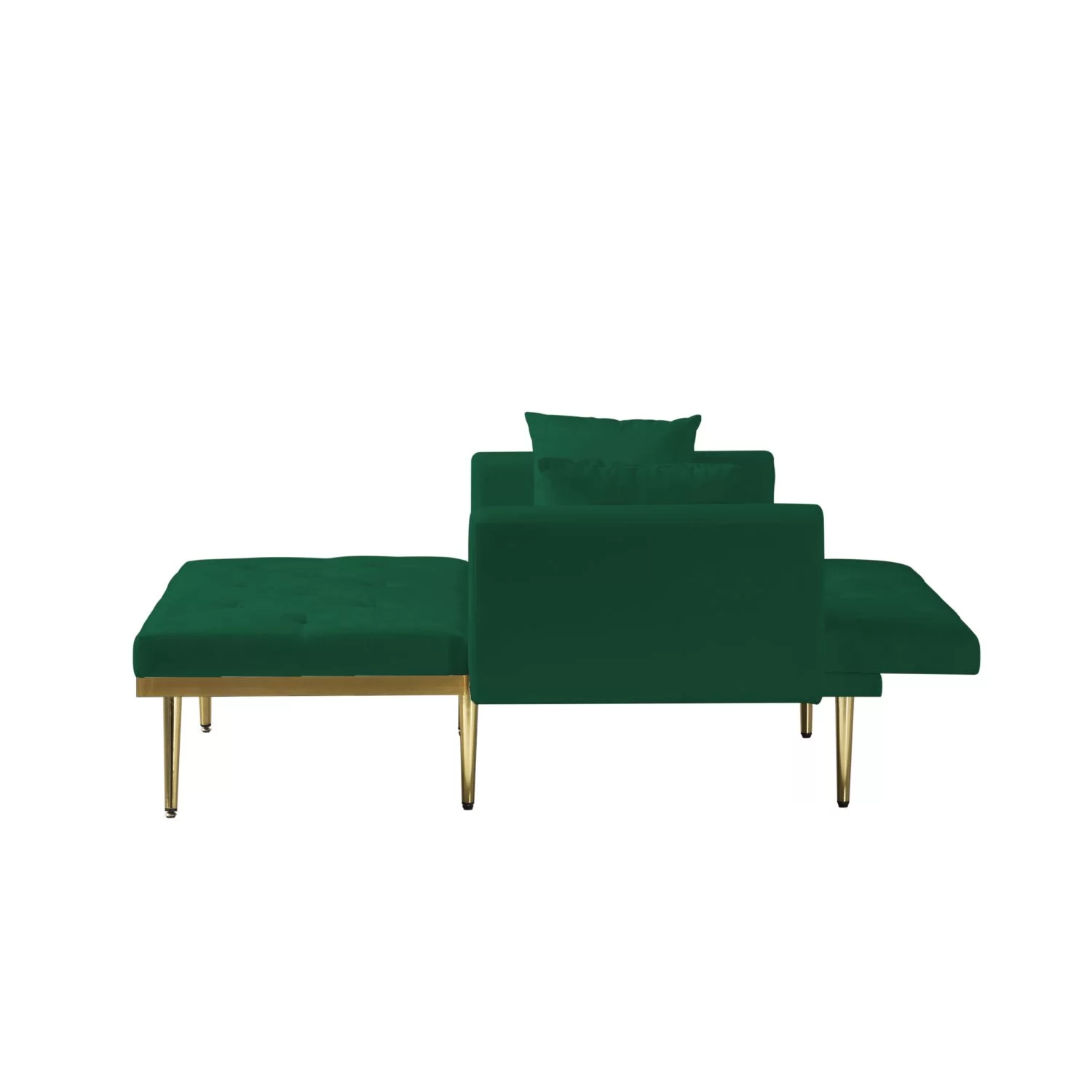 BSHTI Chaise Lounge,Convertible Chaise Futon Sofa Bed Upholstered Chaise Lounge for Livingroom(Green)