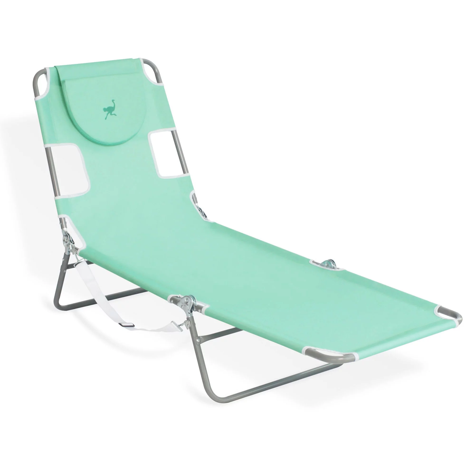 Ostrich Chaise Sunbathing Poolside Beach Chair w/Recliner Pool Chair, Teal