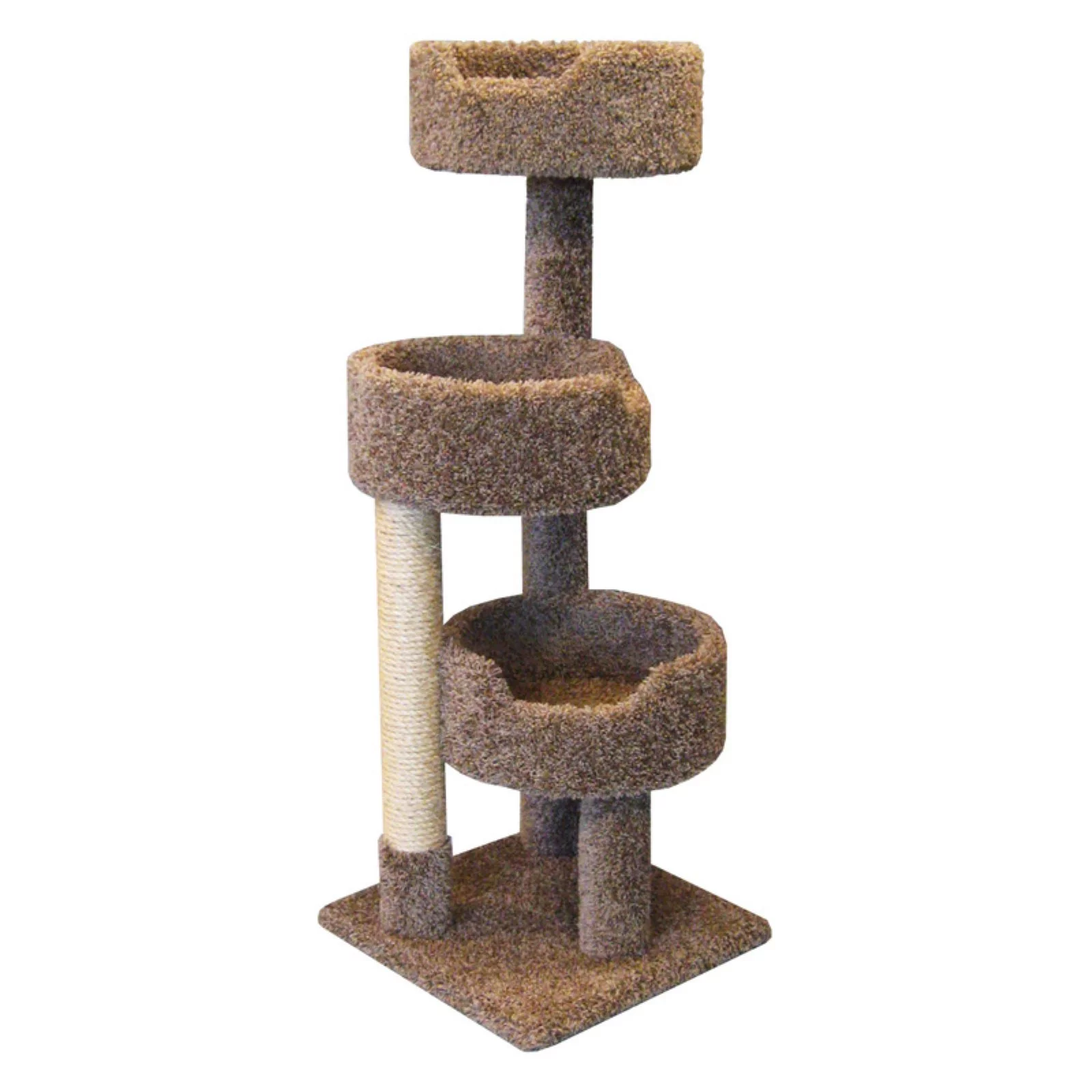 New Cat Condos 52-in Cat Tree & Condo Scratching Post Tower, Beige