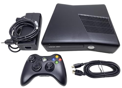 Xbox Microsoft 360 S Slim Console Bundle &ndash; Black 4GB System - Includes Controller, and Up to Date HDMI & Power Adaptor &ndash