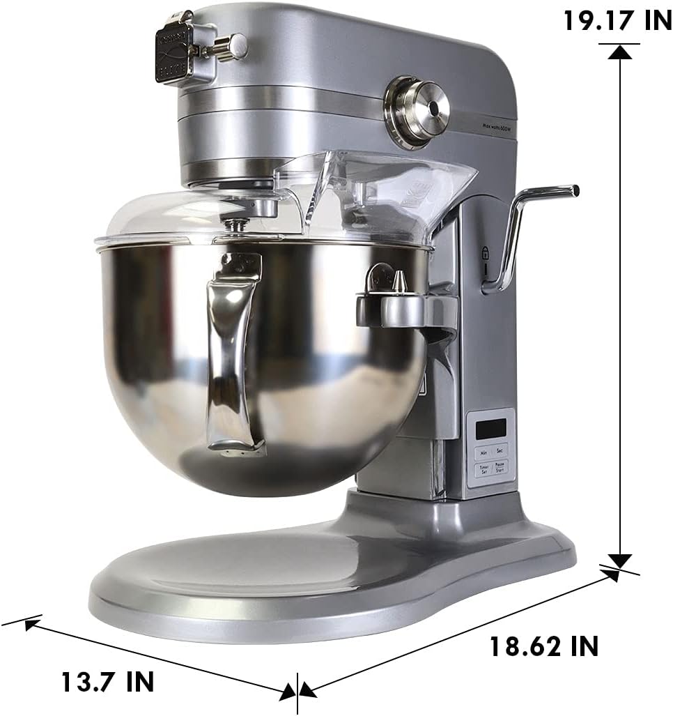 Kenmore Elite Heavy-Duty 6 Qt Bowl-Lift Stand Mixer, 600 Watts, with Flat Beater, Wire Whisk, Dough Hook, Stainless Steel Bowls, LED Light