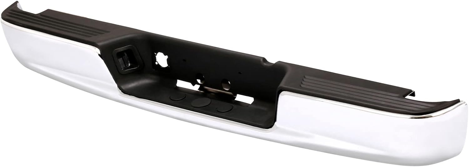 CarPartsDepot Rear Chrome Step Bumper Face Bar Assembly Compatible For Dodge Ram 1500 2500 3500 Standard Crew Extended Cab & Chassis Pickup 2002-2009