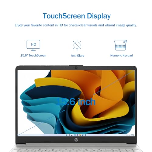 HP 15.6" Touchscreen Laptop, Intel Core i5 Processor, 16GB RAM, 512GB SSD, Numeric Keypad, Bluetooth, Wi-Fi, Long Battery Life, Windows 11 Home