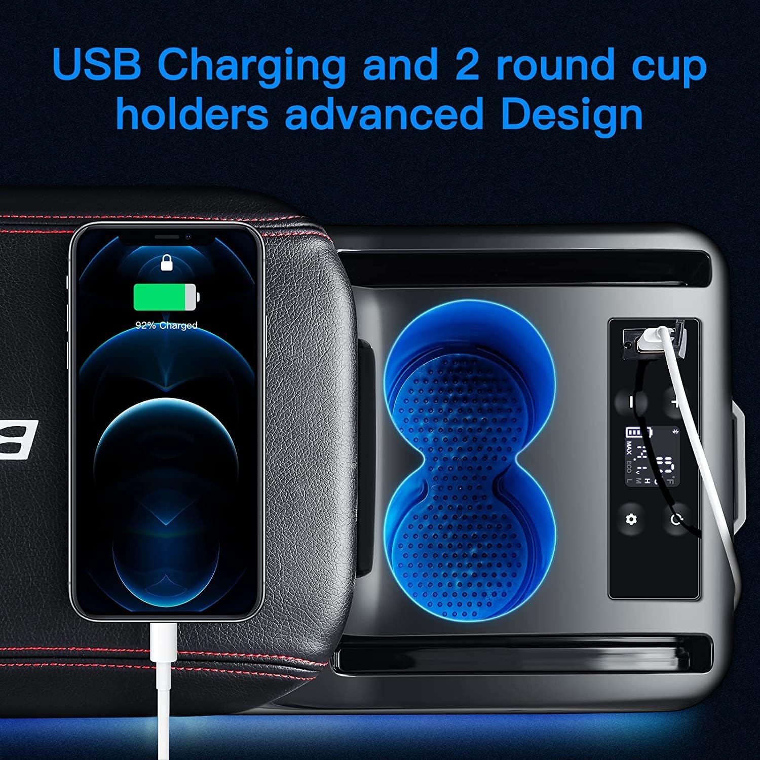 BODEGA 12 Volt Car Refrigerator, Portable Freezer, Car Fridge APP Control, 16 Quart 5℉-68℉ Mini Car Refrigerator Cooler