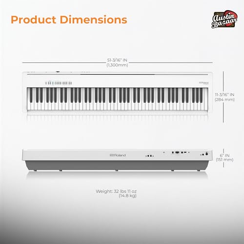 Roland FP-30X 88-Key Digital Piano - Black Bundle with Adjustable Stand, Bench, Sustain Pedal, Online Piano Lessons, Instructional DVD