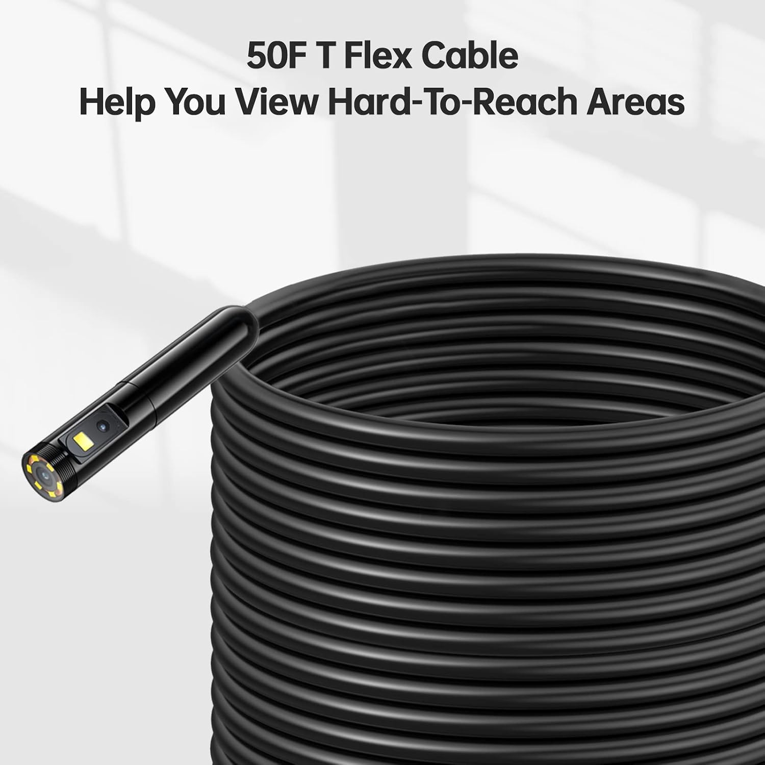 Dual Lens Endoscope Borescope, Teslong 4.5 HD Snake Inspection Camera with Light, Automotive Scope Camera with Flexible Cable