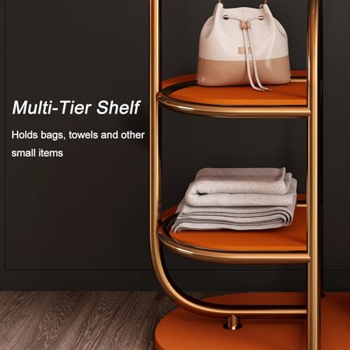 Full Length Mirror with Stand Floor-Standing Bedroom Coat Rack with Rotating Dressing Mirror Integrated Italian-Style Coat Rack at The Door Vertical