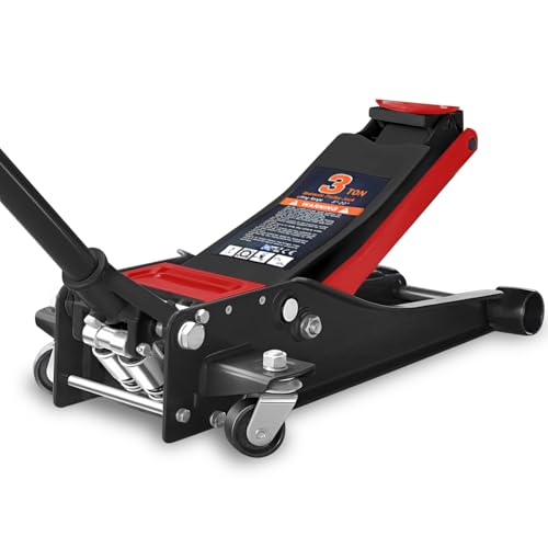 Auto Dynasty 4 Ton Low Profile Floor Jack, Heavy Duty Steel Hydraulic Car Jack with Dual Pistons Quick Lift Pump, Hydraulic Racing Floor Jack