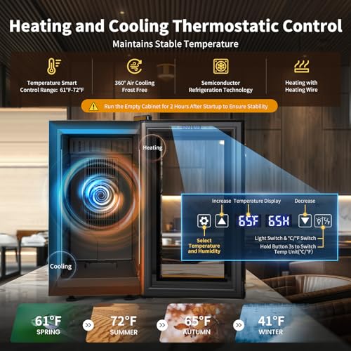 NEEDONE 23L Pro 2 SE Electric Cigar Humidor, Smart Humidity & Temp Quiet Control, Holds 150 Counts