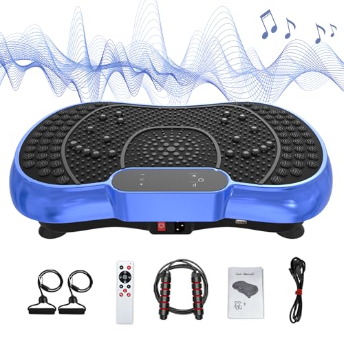 Vibration Plate Exercise Machine for Weight Loss – 100-Speed Platform with Bluetooth Speaker, Remote & Bands