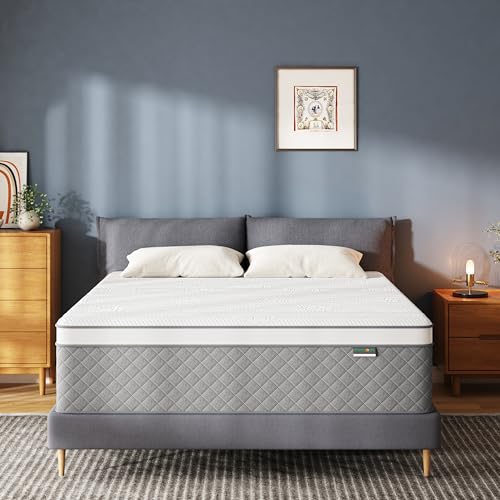 Full Mattress, 12 Inch Full Size Mattress with Cooling-Gel Memory Foam &Pocket Spring Hybrid, CertiPUR-US Certified, Medium Firm