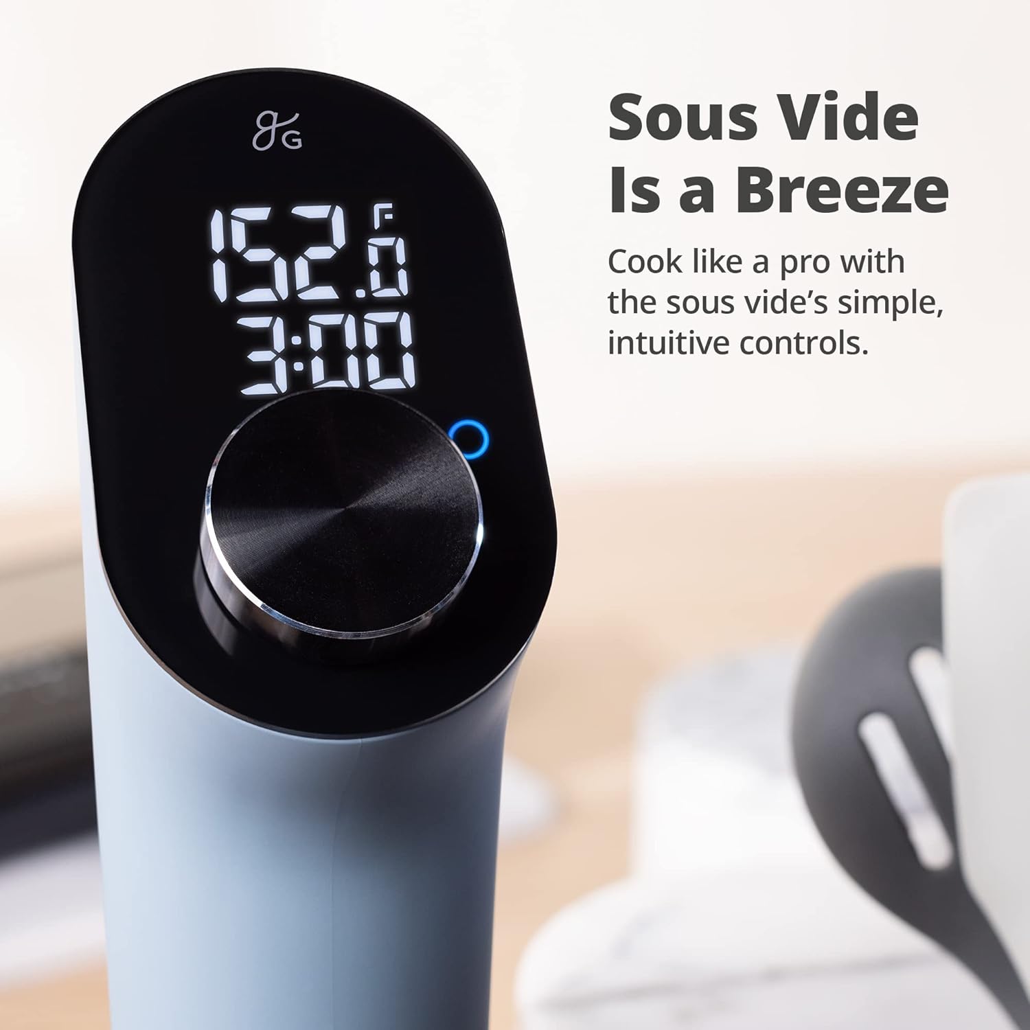 Greater Goods Pro Sous Vide Kit - An 1100 Watt, Powerful, Precise Sous Vide Cooker and Premium, Plastic Container with Sous Vide Rack, Lid