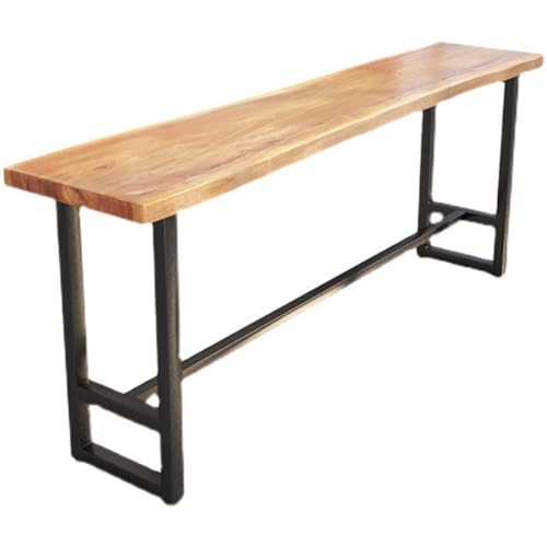 Industrial Bar Counter Table,Solid Wood Bar Top Table Long Narrow Bar Table,Live Edge Kitchen Dining Table