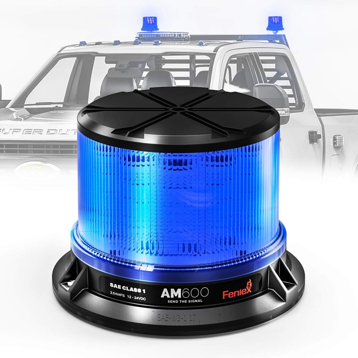 Feniex AM600 High-Intensity LED Beacon, SAE Class 1 (Red)