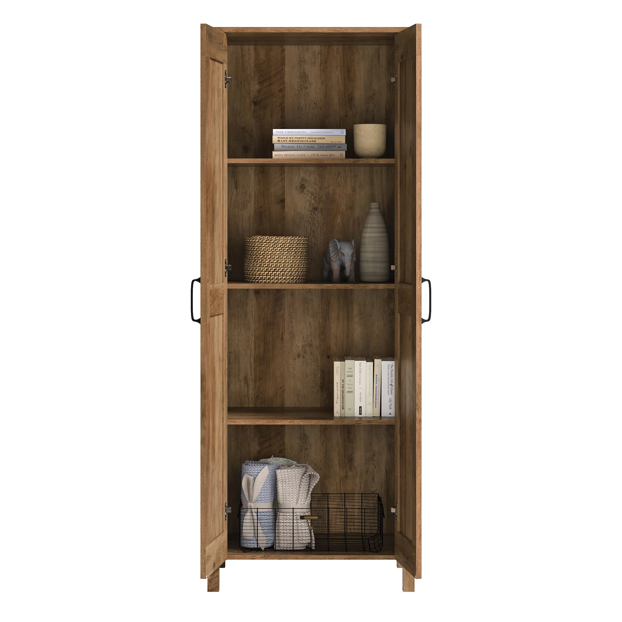 Sauder Two-Door Storage Cabinet, Rural Pine Finish
