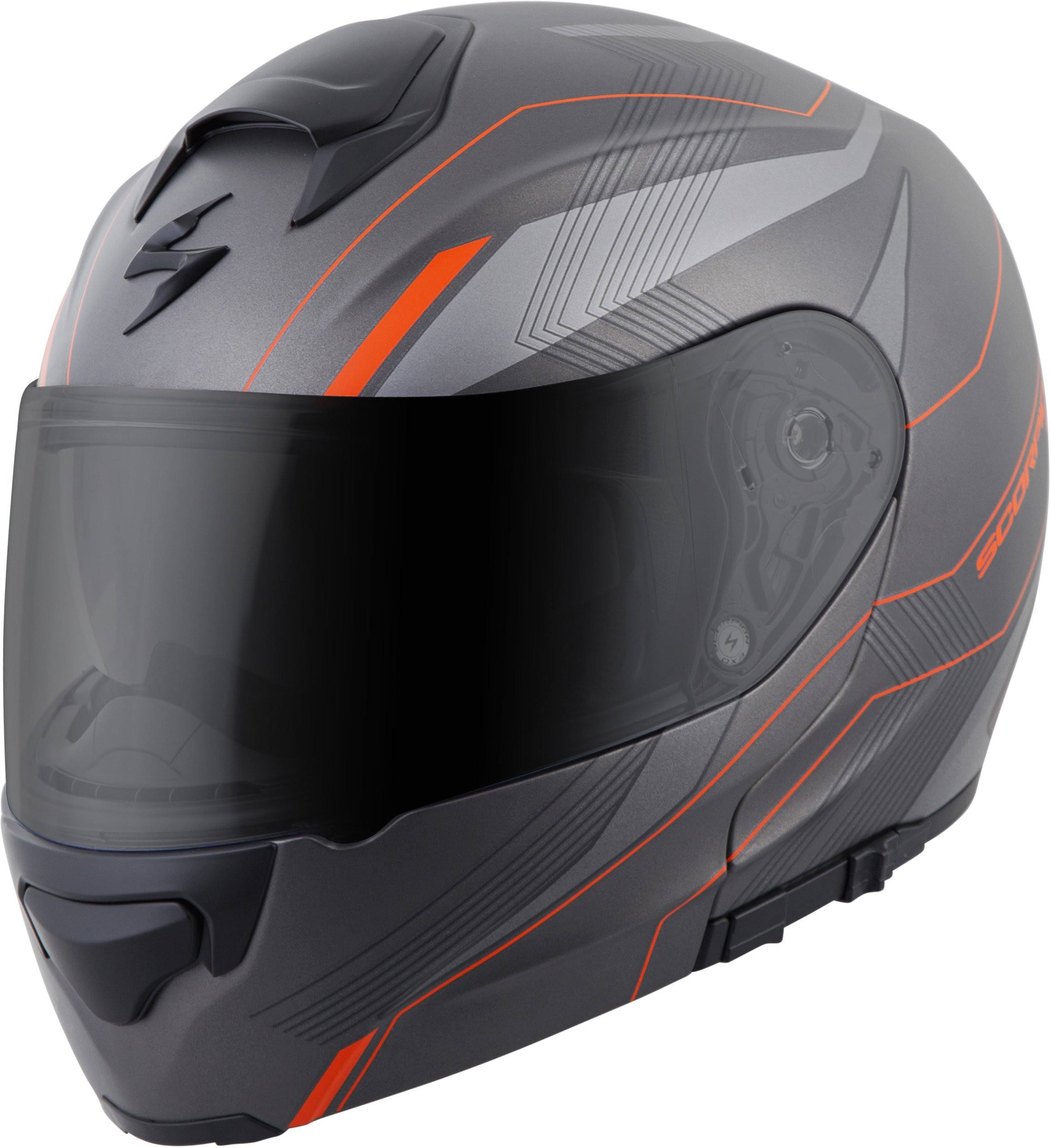 Scorpion EXO-GT3000 Modular Sync Helmet Grey Orange Size Large