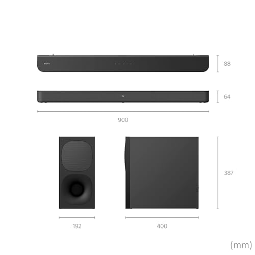 Sony HT-S400 2.1ch Soundbar with Powerful Wireless subwoofer, S-Force PRO Front Surround Sound, and Dolby Digital, Black