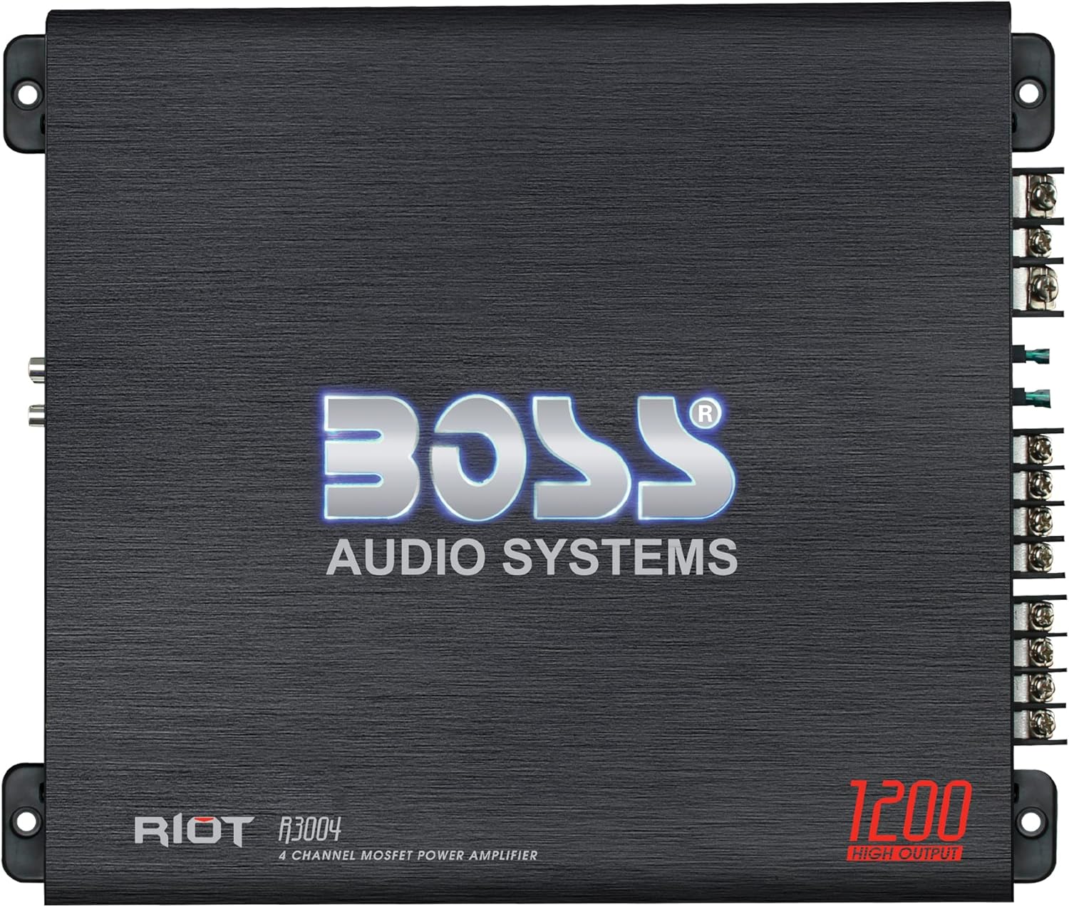 BOSS Audio Systems R3002 Riot Series Car Audio Amplifier - 600 High Output, 2 Channel, 2/8 Ohm, High/Low Level Inputs, High/Low Pass Crossover