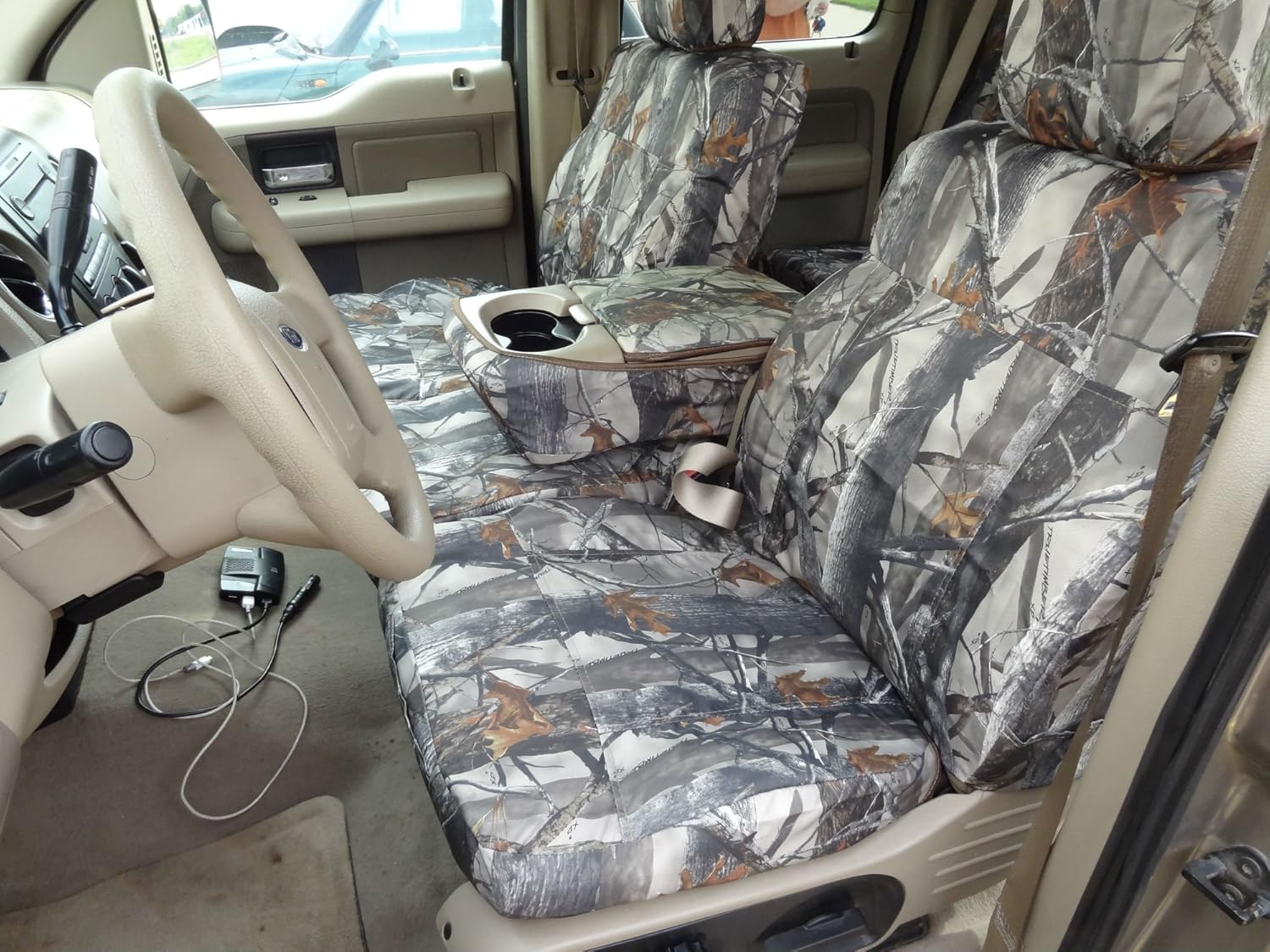 Durafit Seat Covers Made to fit 2004-2008 Ford F150 Super Crew Front 40/20/40 Split Seat with Adjustable Headrests and Opening Center Console Made in