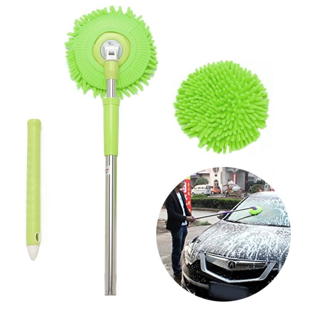 Car Wash Mop,Microfiber Chenille Flexible Handle Car Clean Wash Mop Plus