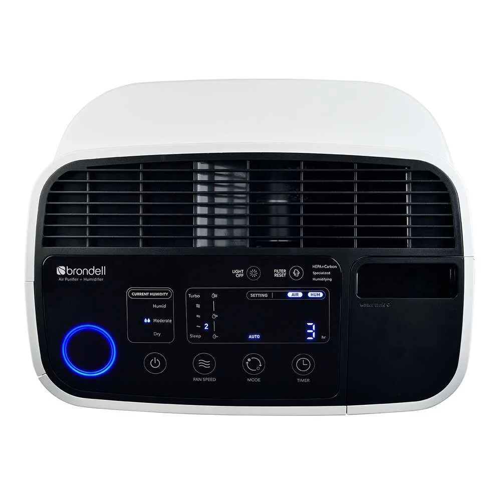 Brondell Revive PR50-W True HEPA Filtration Air Purifier and Humidifier, White