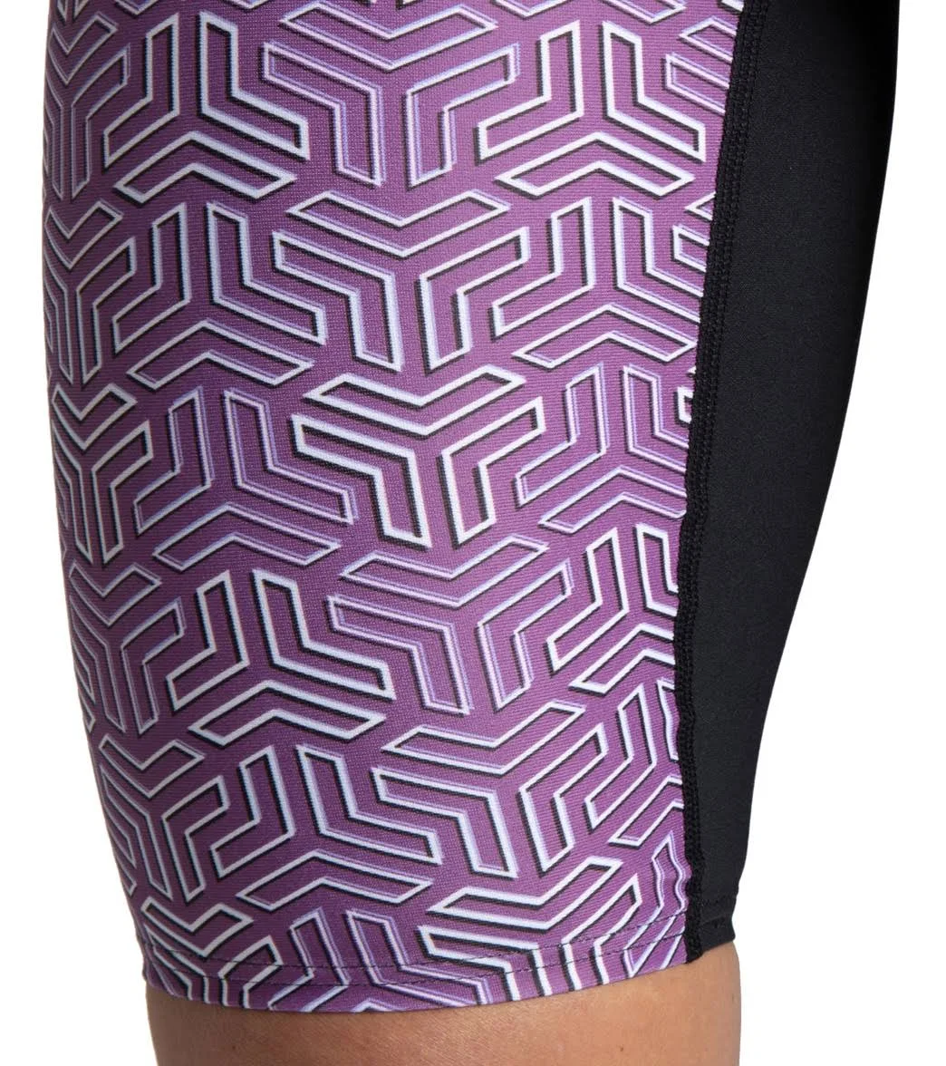 Arena Man Kikko Swim Jammer Black-Multi Purple 30