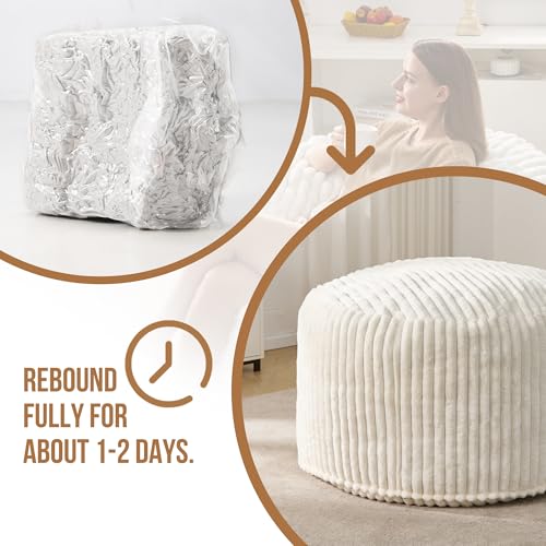 Hobestluk 5ft Bean Bag Chairs for Adults Large Beanbag Chair with Stripe Plush Cover Big Bean Bag Chair for Living Room Bedroom Dorm Office -Black