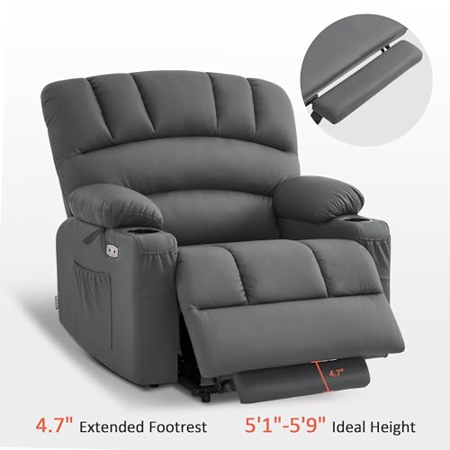 MCombo Oversized Power Lift Recliner Chair for Elderly, Lift Chair with Heat and Massage, Lift Recliner for Big and Tall, Cup Holders
