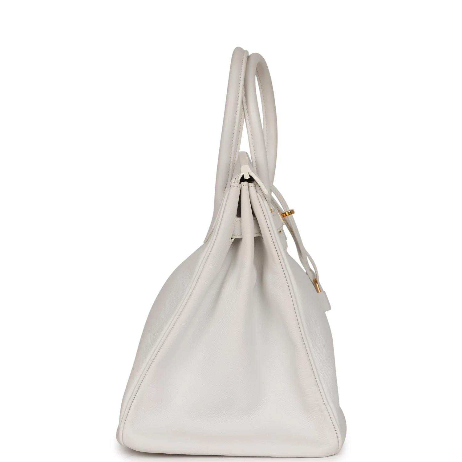 Pre-owned Hermes Birkin 35 White Epsom Gold Hardware