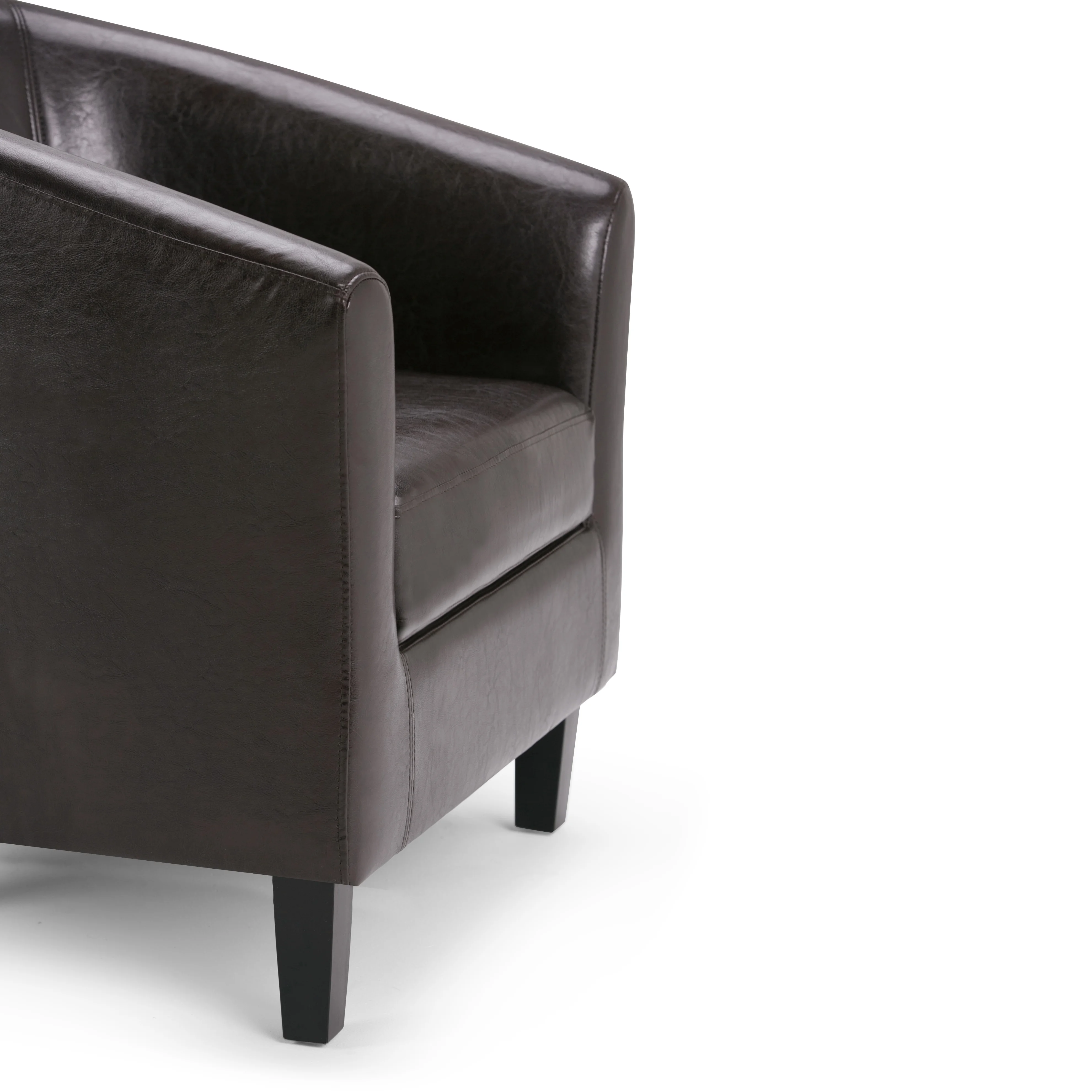 Austin 30 inch Wide Contemporary Tub Chair in Brown Faux Leather