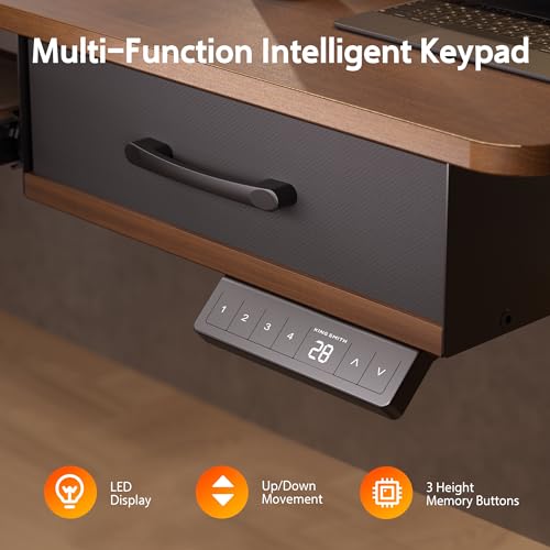 48x24 Inches Electric Standing Desk with 2 Drawers, Height Adjustable Stand up Desk for Home Office, Ergonomic Sit to Stand Table with Storage Shelf
