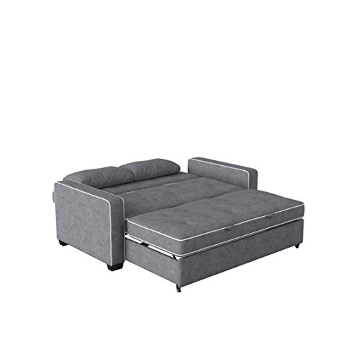 Serta Ainsley 72.6" Convertible Sleeper Sofa, Queen Size, Dreamcoil Comfort, Soft Velvet Fabric, Navy