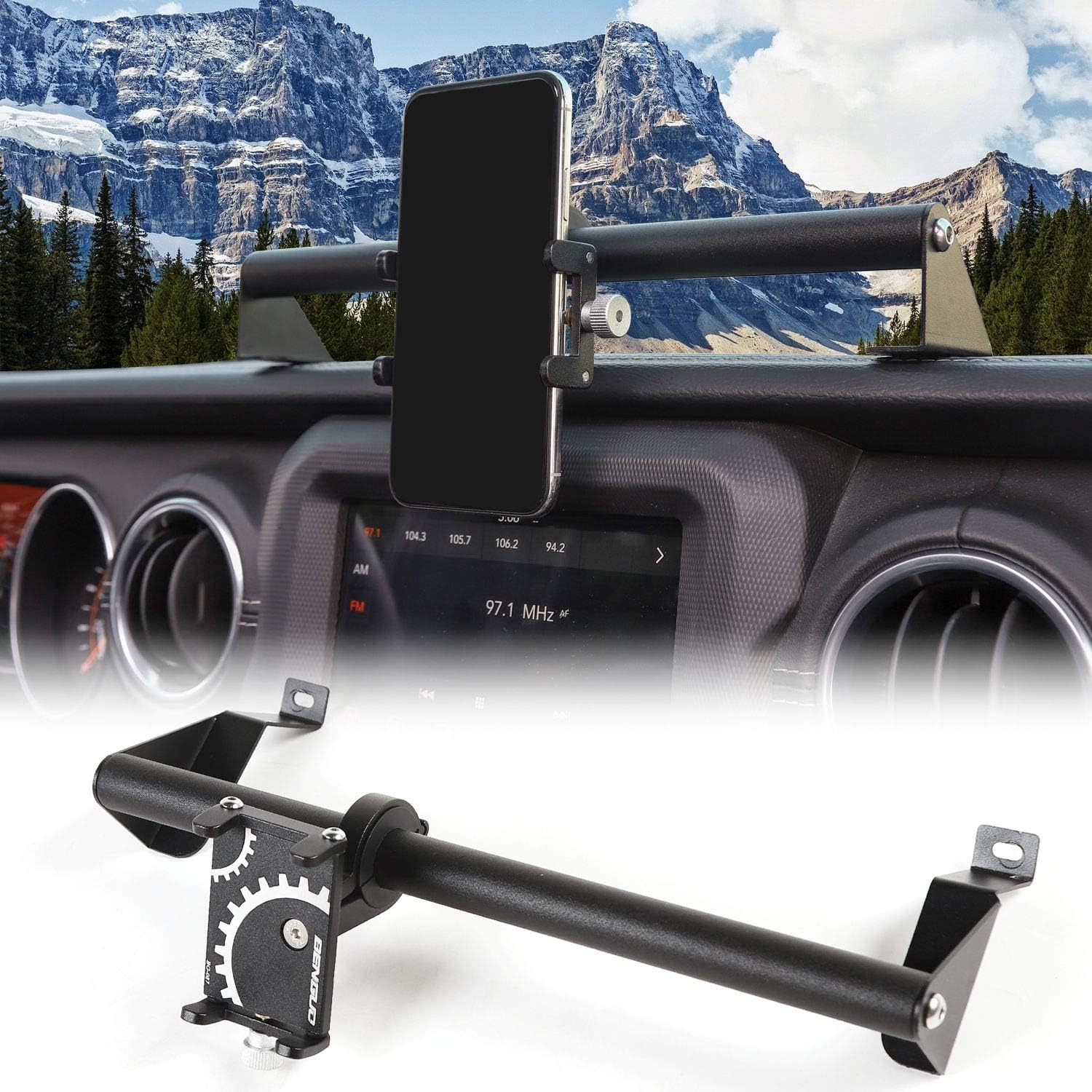 JeCar for JL Dash Phone Holder, Auto Mobile Phone Mount Stand for 2018-2021 Jeep Wrangler JL & Unlimited JLU, for 2020-2021 Jeep Gladiator JT Truck
