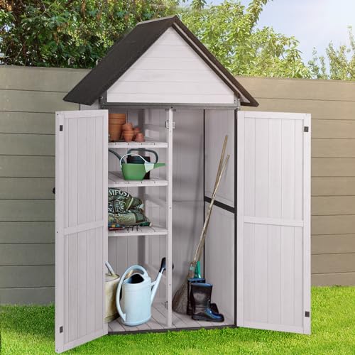Sheds Outdoor Storage,Garden Shed with Metal Frame Structure and Adjustable Shelves