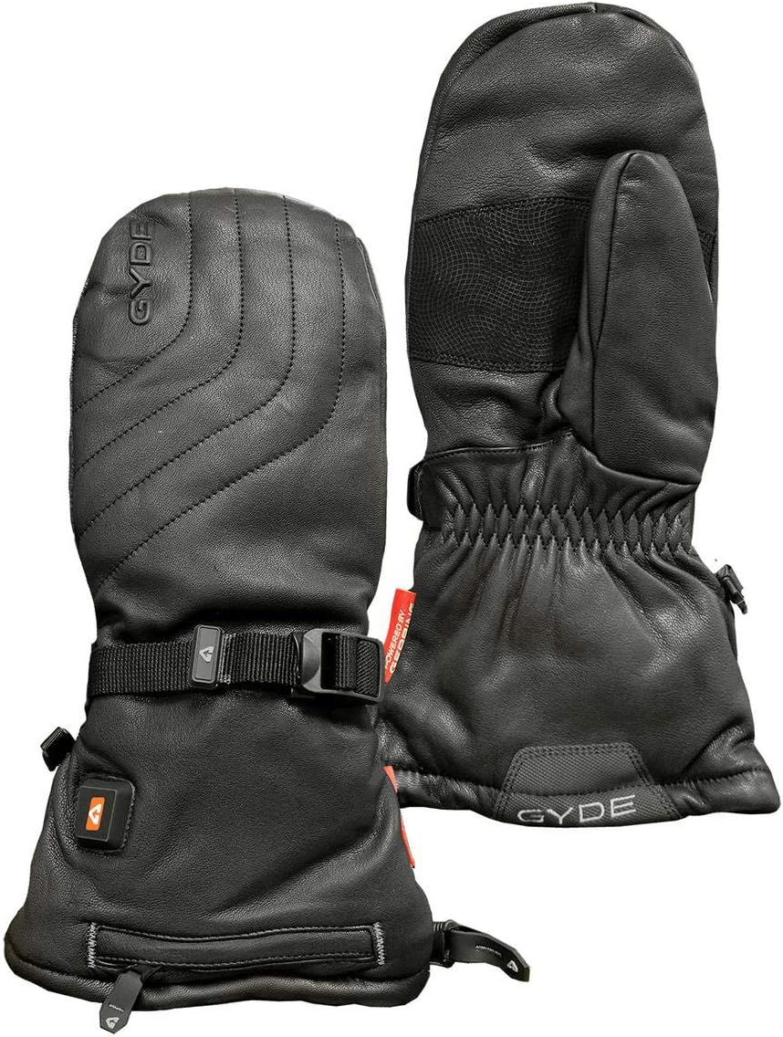 Gerbing Gyde S7 Leather Heated Mittens for Women and Men – Rechargeable 7V Battery Powered Heated Gloves for Winter Skiing Snow Camping Hiking Riding