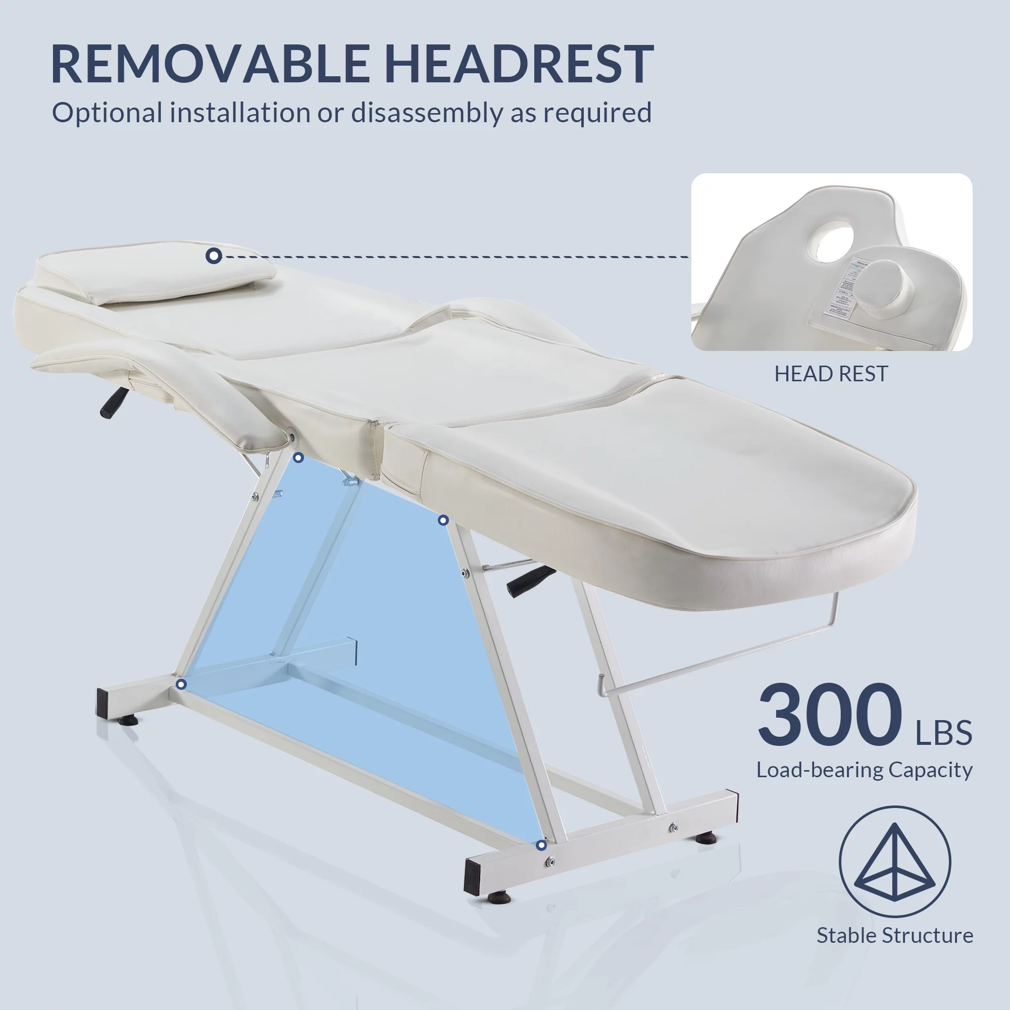 Bellavie Massage Facial Bed Adjustable Table Chair Beauty Spa Salon Tattoo Beauty, Cream
