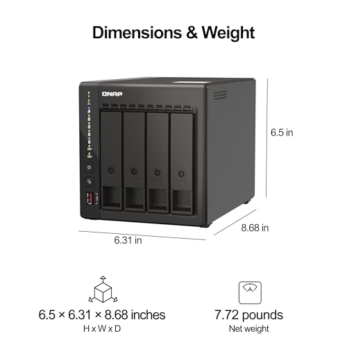QNAP TS-453E-8G-US 4 Bay High-Performance Desktop NAS with Intel Celeron Quad-core Processor
