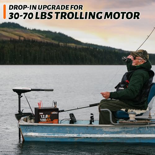 12V 100Ah BCI Group 24 LiFePO4 Battery, Built in 100A BMS, Max. 15000 Deep Cycle Lithium Rechargeable Battery for RV, Trolling Motor, Camping, Marine