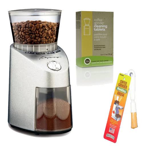 Capresso 565 Infinity Conical Burr Grinder with Brush and Cleaning