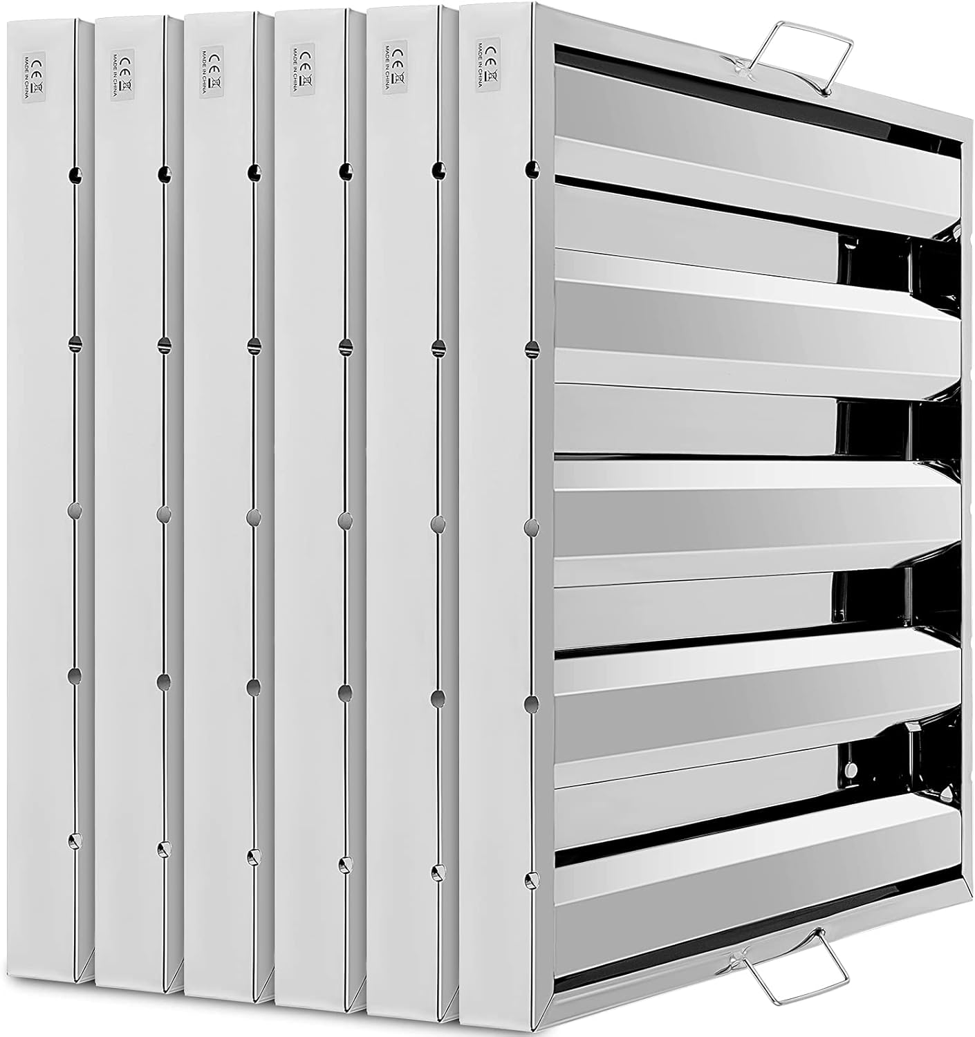 Hood Filters 19.5W x 19.5H Inch, 430 Stainless Steel 4 Grooves Commercial Hood Filters