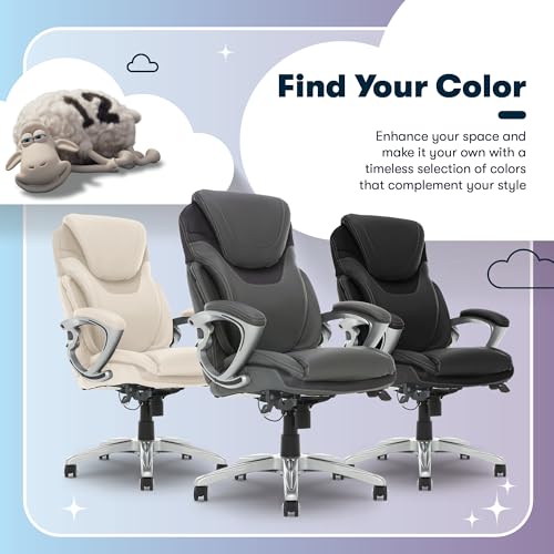 Serta Bryce Executive Office Chair, Ergonomic Computer DeskChairs with Patented AIR Lumbar Support, Comfy Body Pillows, Height Adjustable