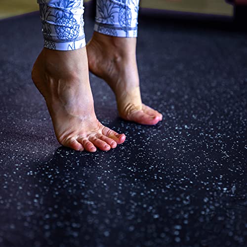 SUPERJARE 0.56'' Thick 24 Pcs 96 Sq Ft Rubber Top Exercise Equipment Mats, High Density EVA Foam Mats with Rubber Top