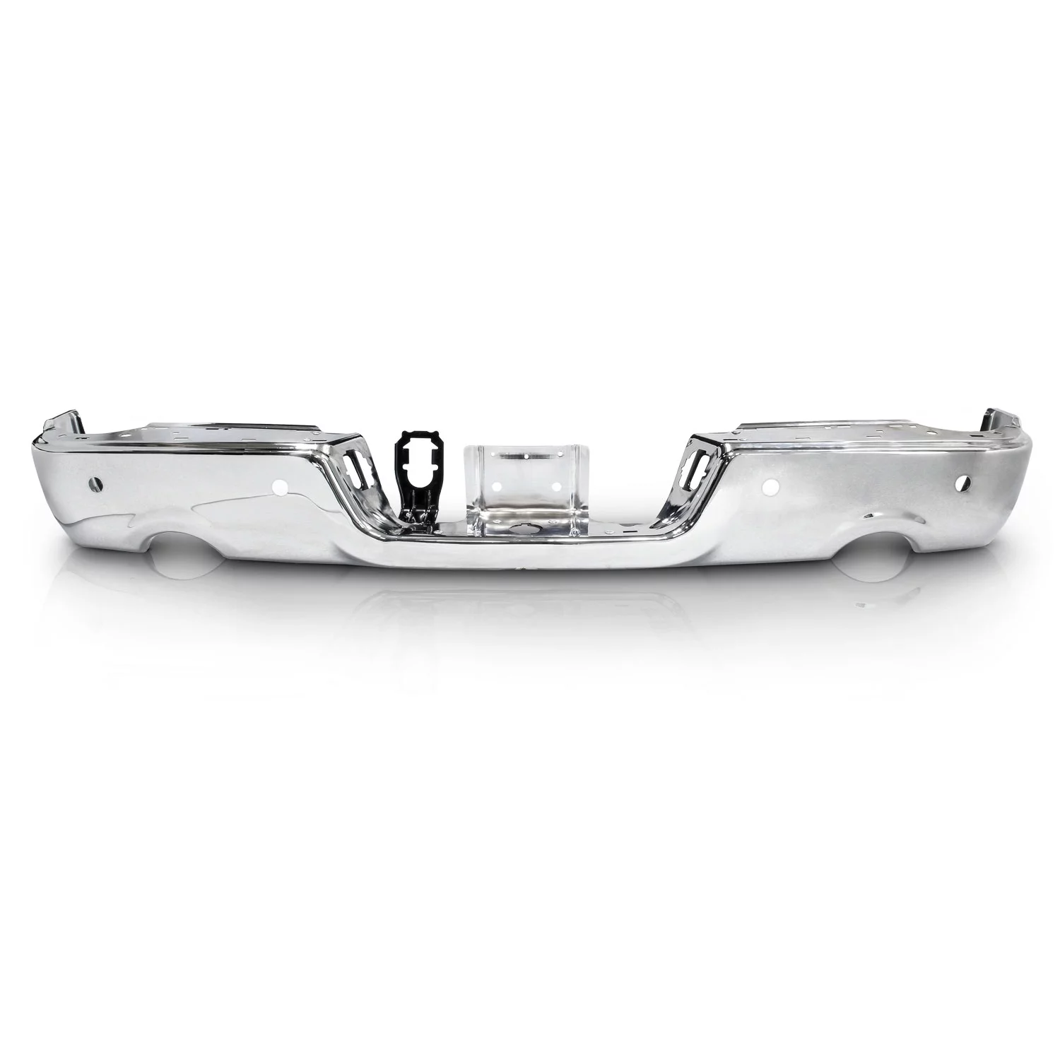 AKKON - Fits 2009-2018 Dodge Ram 1500 19-22 Classic Chrome Rear Bumper Black Step with Dual Exhaust & Rear Parking Assist Sensor