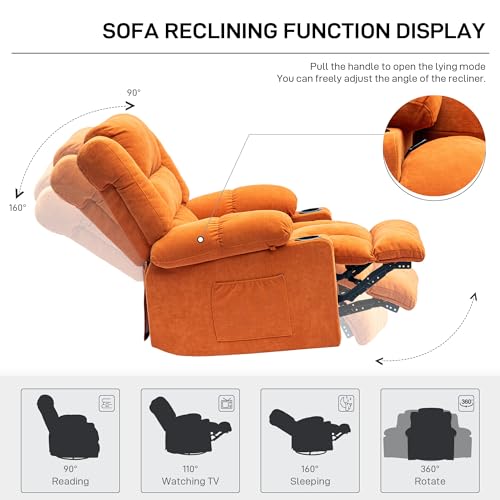 Recliner Chair Massage Rocker Swivel with Heated Modern Ergonomic 360 Degree Single Seat Living Room Lounge Recliners on Clearance