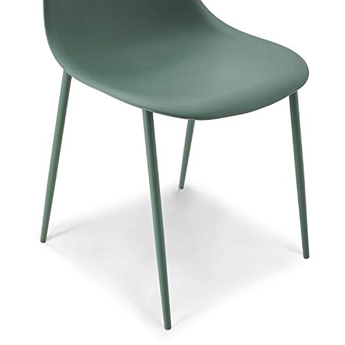 POLY & BARK Isla Modern Kitchen Chairs Set of 4 - Plastic Dining Chair with Metal Legs